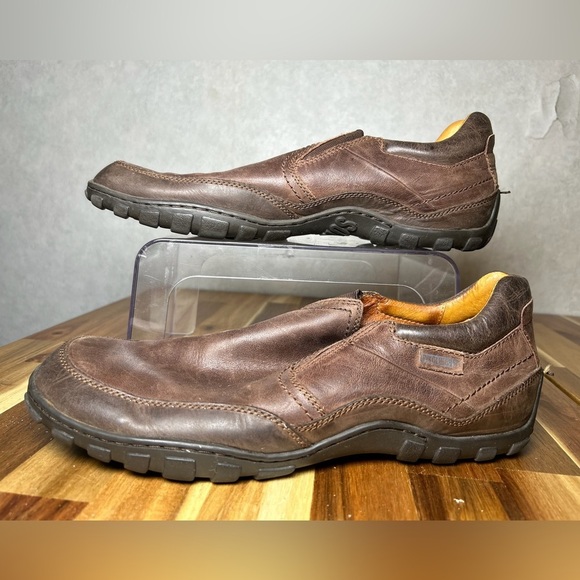 Pilolinos Brown Leather Elastic Side Slip-On Loafer Shoes Non-Slip Bottom Sz 45 - Picture 3 of 8